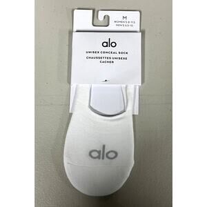 Alo Yoga White Unisex Conceal Sock Size Medium NWT